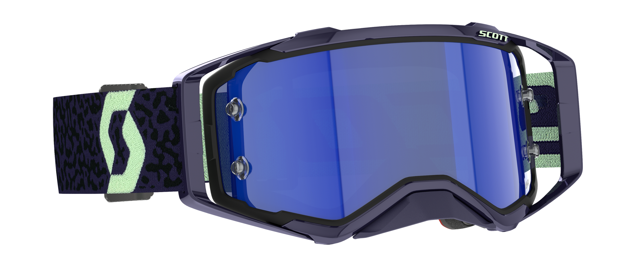 Scott Motocross Goggle Prospect - Purple / Mint Green - Amplifier Mirror Blue