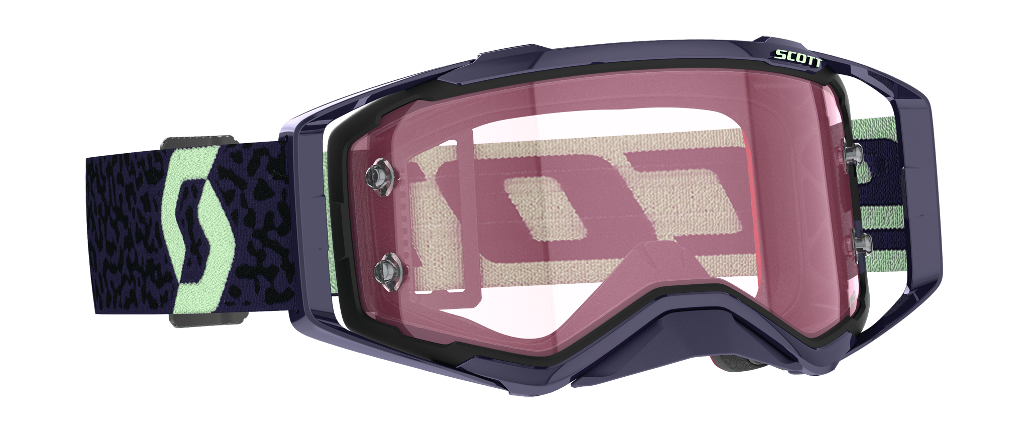 Scott Motocross Goggle Prospect - Purple / Mint Green - Amplifier Mirror Rose