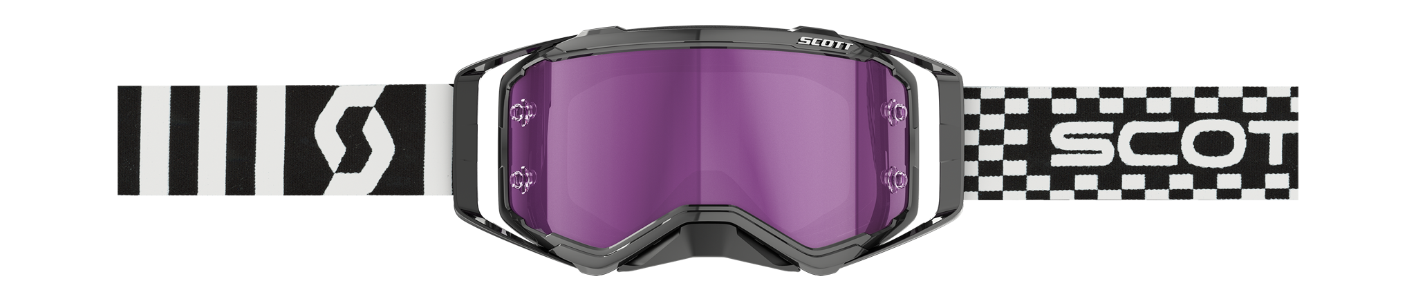 Scott Motocross Goggle Prospect Racing - Black / White - Mirror Purple