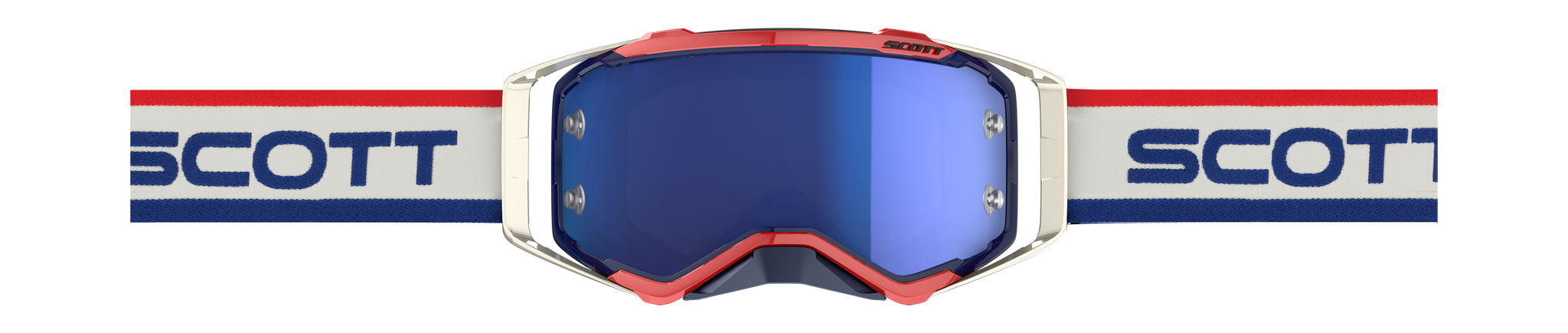 Scott Motocross Goggle Prospect Retro - White / Blue - Mirror Electric Blue