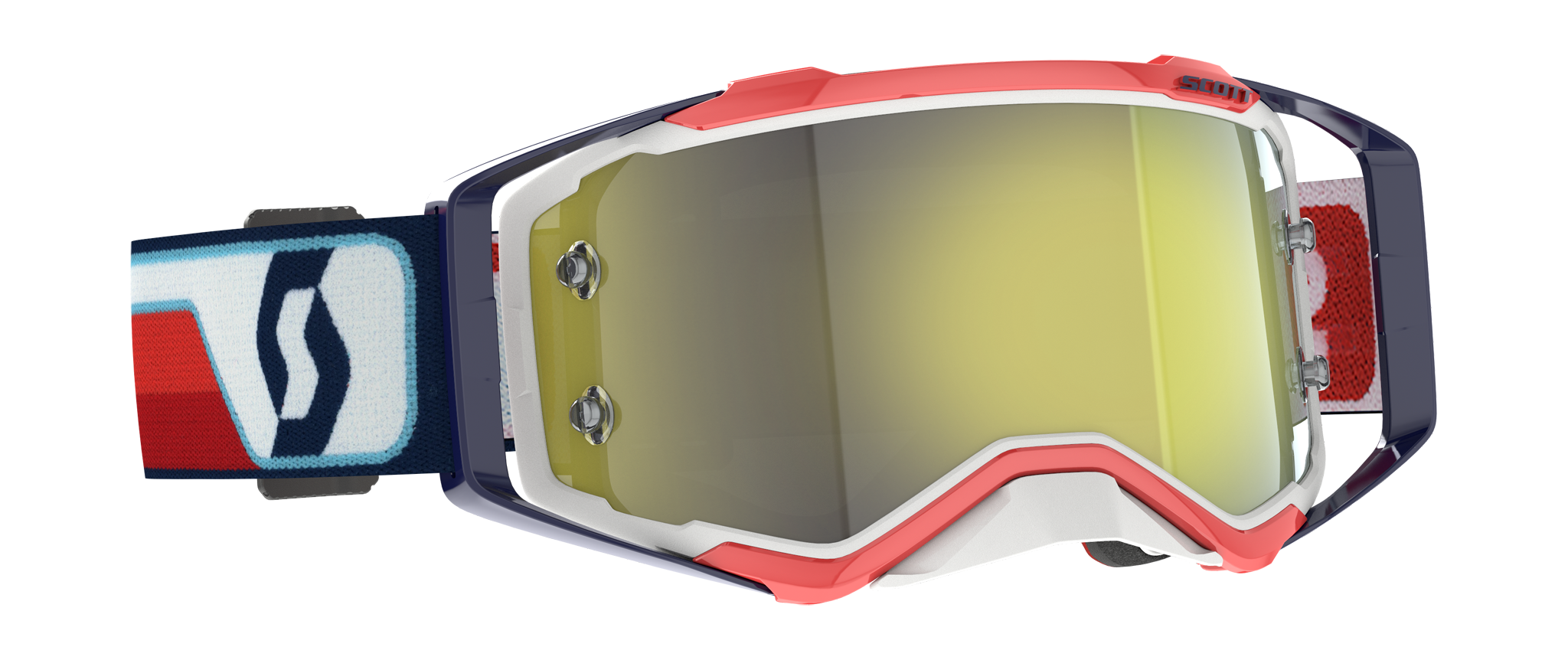 Scott Motocross Goggle Prospect - Red / White - Mirror Yellow