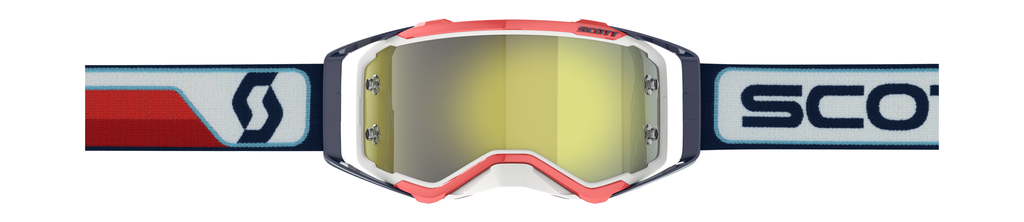 Scott Motocross Goggle Prospect - Red / White - Mirror Yellow