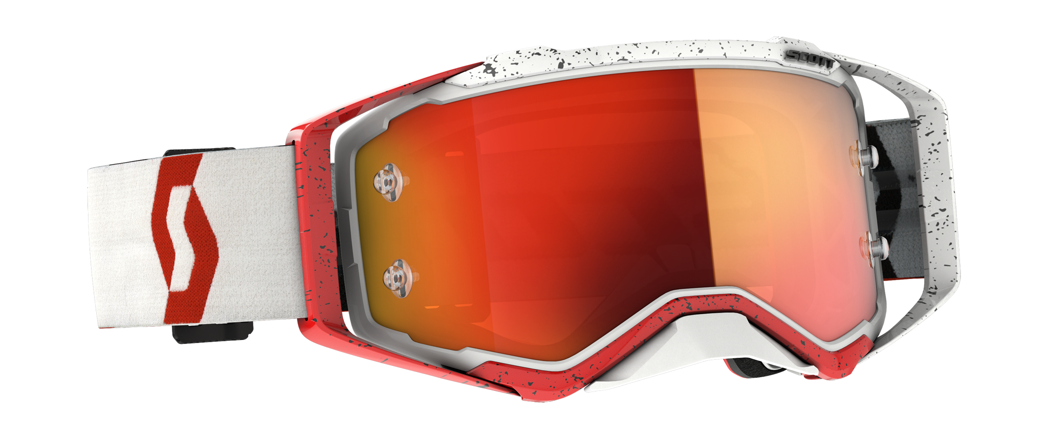 Scott Motocross Goggle Prospect - Red / White - Mirror Orange