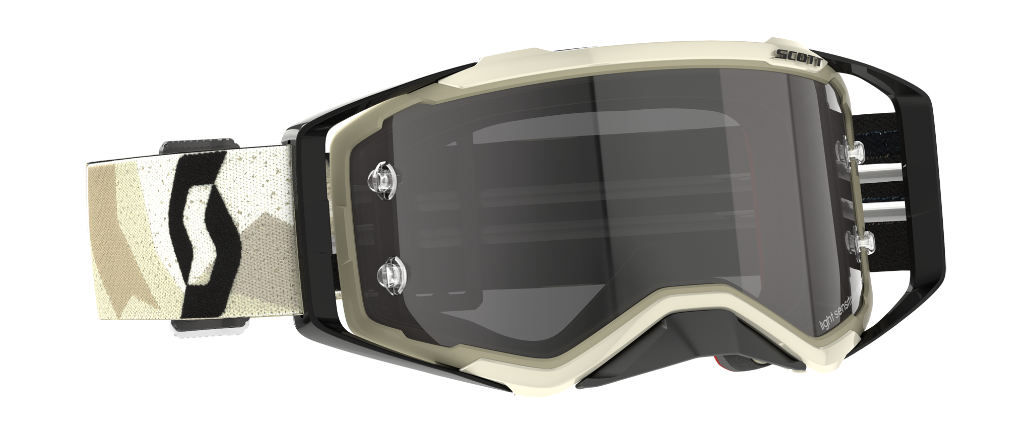 Scott Motocross Goggle Prospect Sand Dust - Camo Beige / Black - Light Sensitive Grey