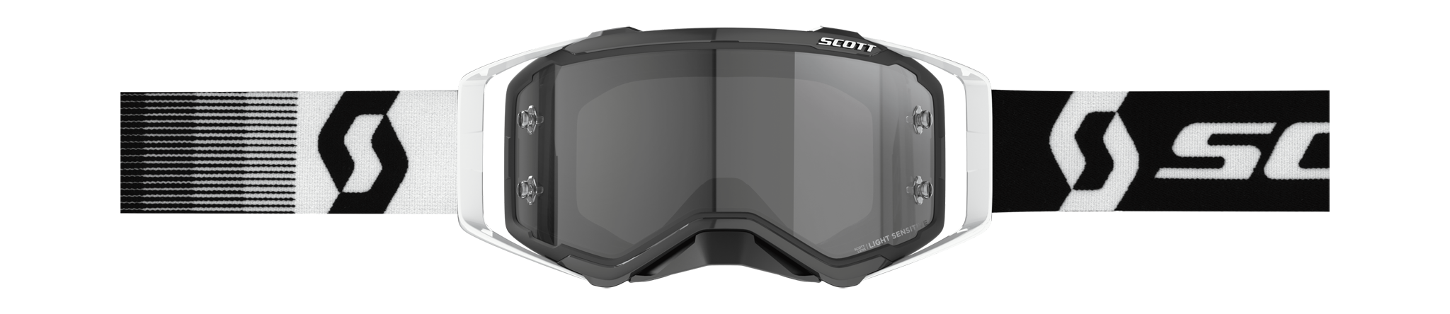 Scott Motocross Goggle Prospect Sand Dust Premium - Black / White - Light Sensitive Grey