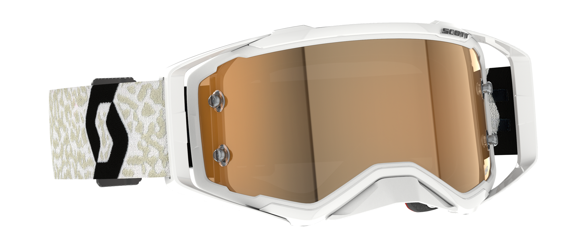 Scott Motocross Goggle Prospect - White / Black - Amplifier Mirror Gold