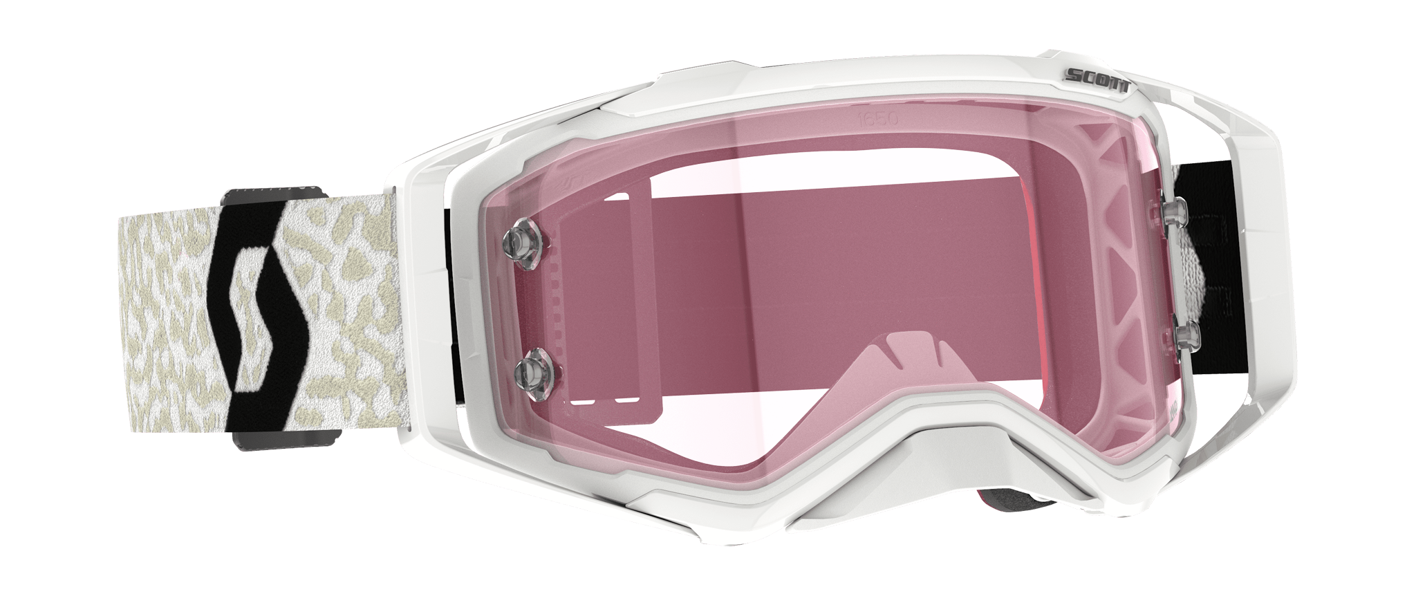 Scott Motocross Goggle Prospect - White / Black - Amplifier Mirror Rose