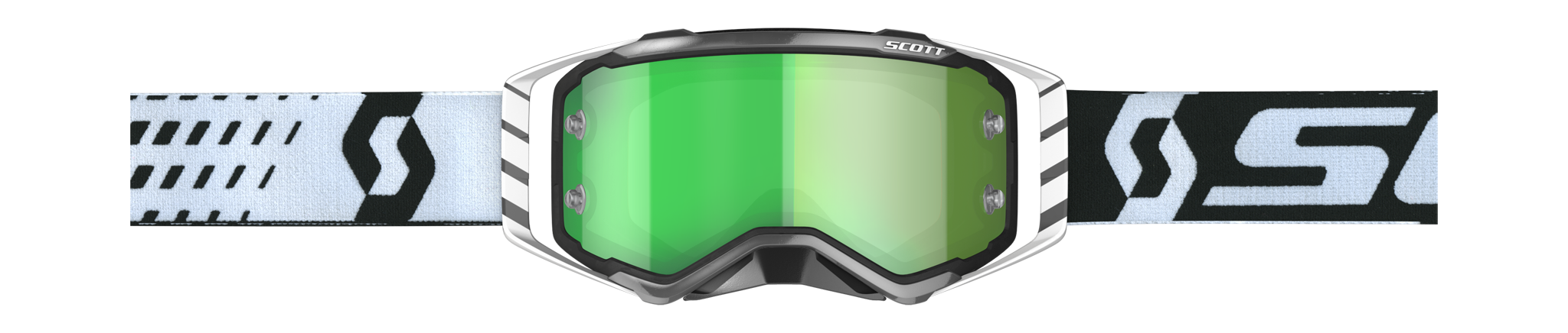 Scott Motocross Goggle Prospect - Black / White - Mirror Green