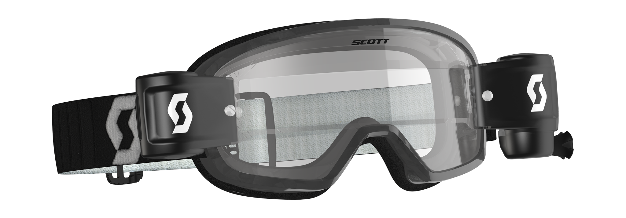 Scott Motocross Goggle Roll-Off Buzz MX Pro WFS - Black / Grey - Clear
