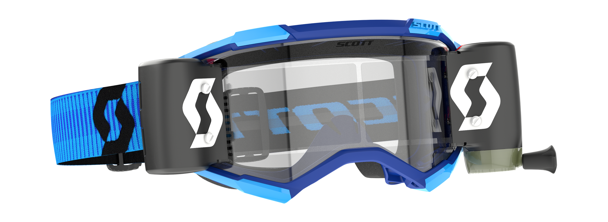 Scott Motocross Goggle Roll-Off Fury WFS - Blue / Black - Clear