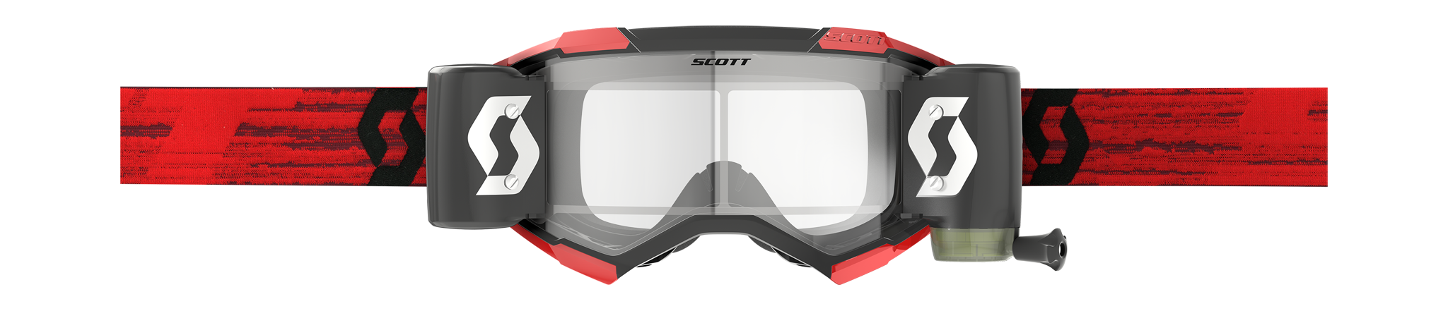 Scott Motocross Goggle Roll-Off Fury WFS - Dark Red - Clear