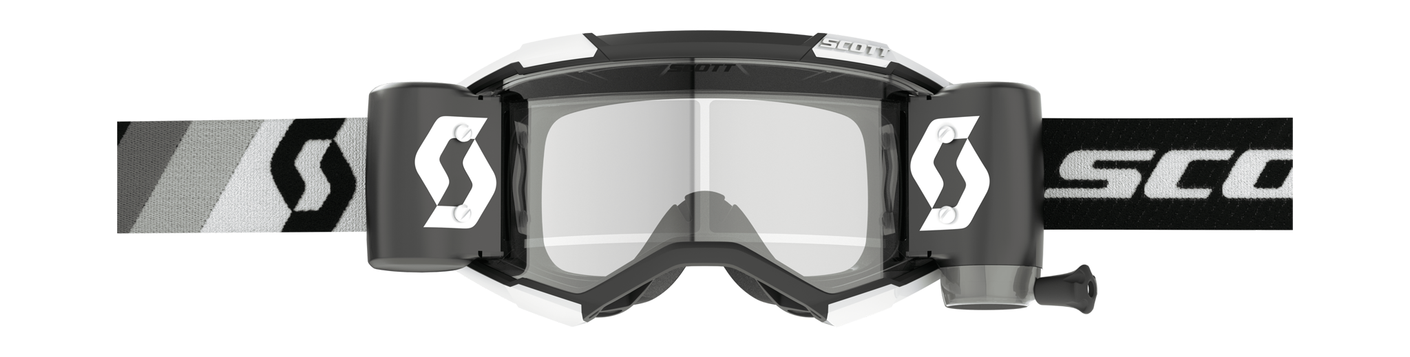 Scott Motocross Goggle Roll-Off Fury WFS Premium - Black / White - Clear