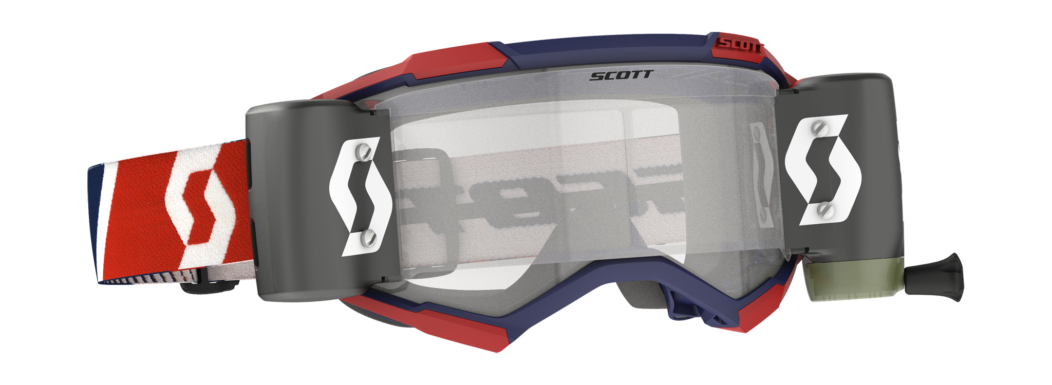 Scott Motocross Goggle Roll-Off Fury WFS - Red / Blue - Clear