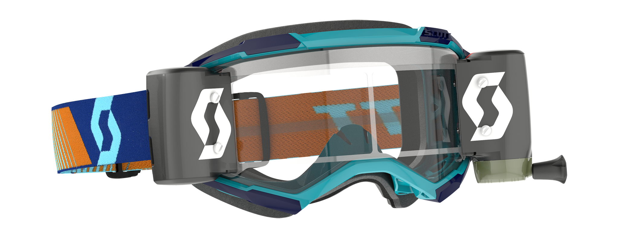 Scott Motocross Goggle Roll-Off Fury WFS - Royal Blue / Orange - Clear