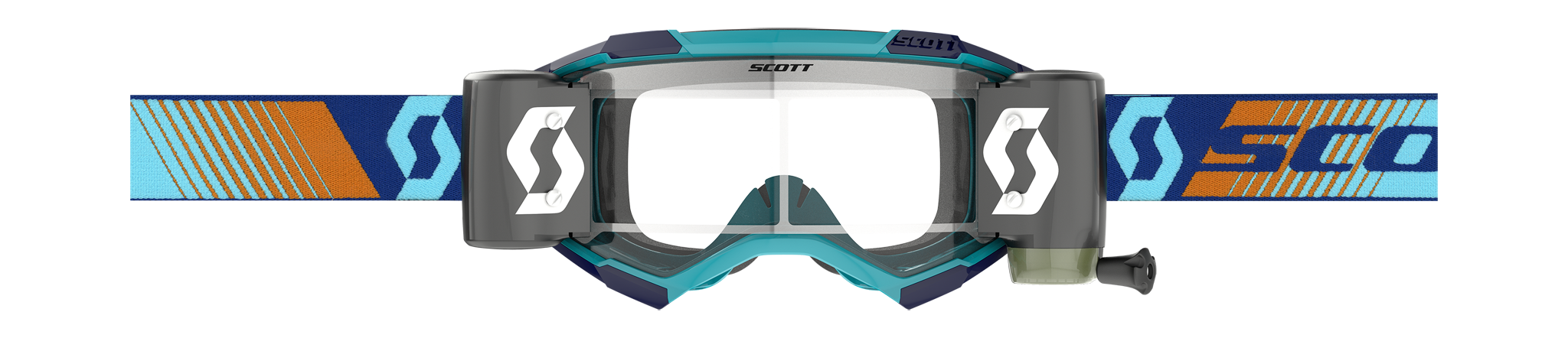 Scott Motocross Goggle Roll-Off Fury WFS - Royal Blue / Orange - Clear