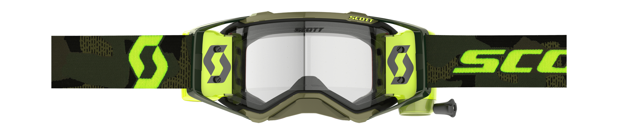 Scott Motocross Goggle Roll-Off Prospect Super WFS Kaki - Green / Neon Yellow - Clear