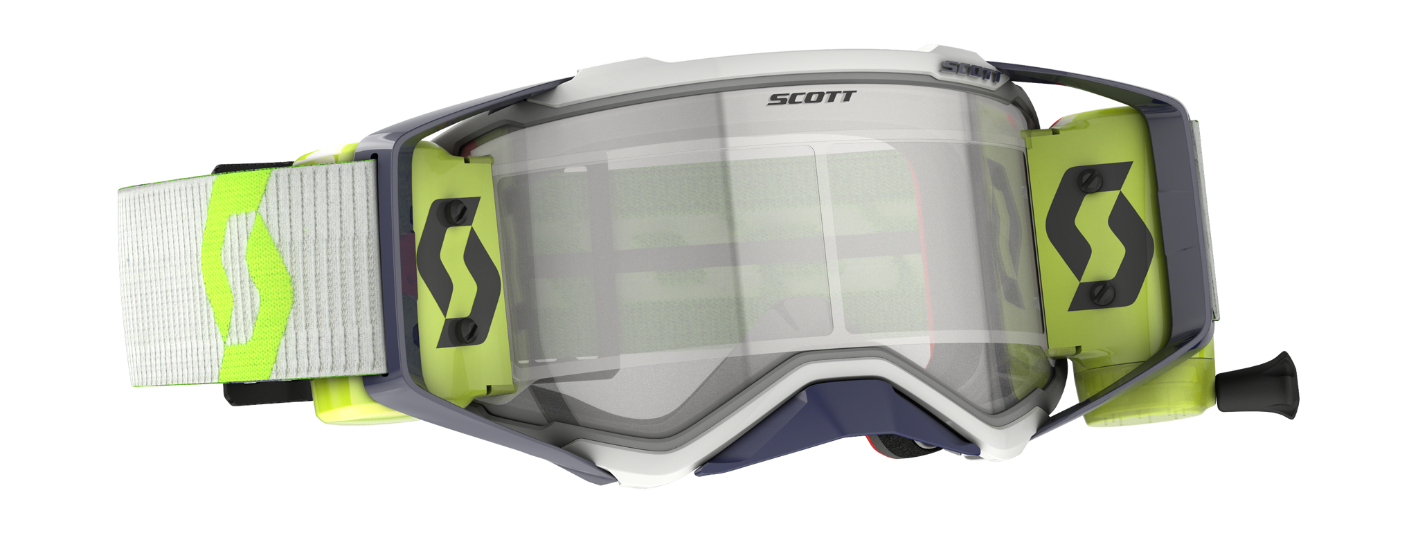 Scott Motocross Goggle Roll-Off Prospect WFS - Grey / Yellow - Clear