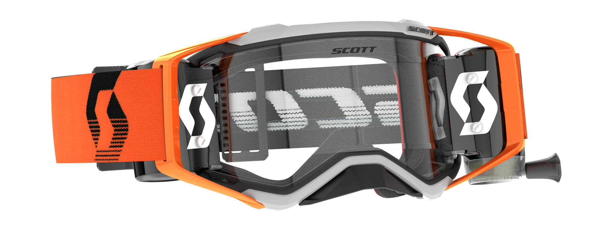 Scott Motocross Goggle Roll-Off Prospect WFS - Grey / Orange - Clear