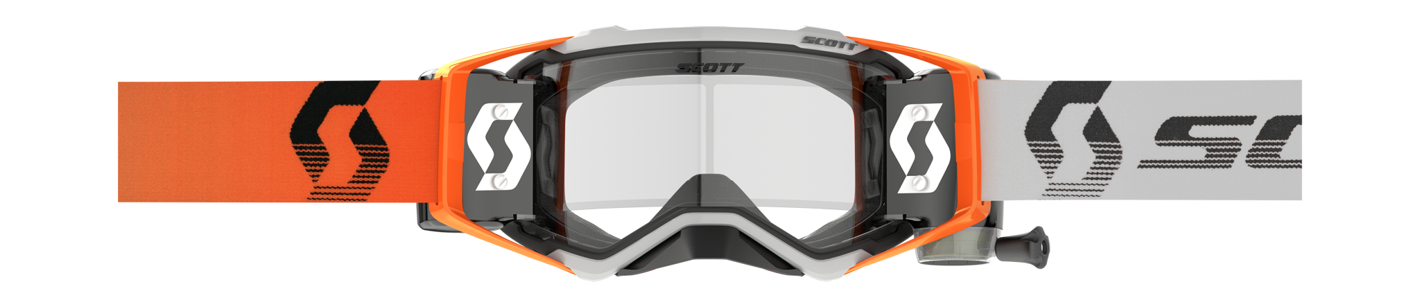 Scott Motocross Goggle Roll-Off Prospect WFS - Grey / Orange - Clear