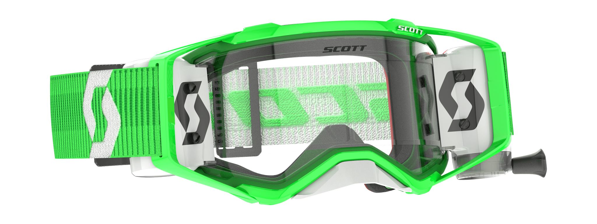 Scott Motocross Goggle Roll-Off Prospect WFS - Green / White - Clear