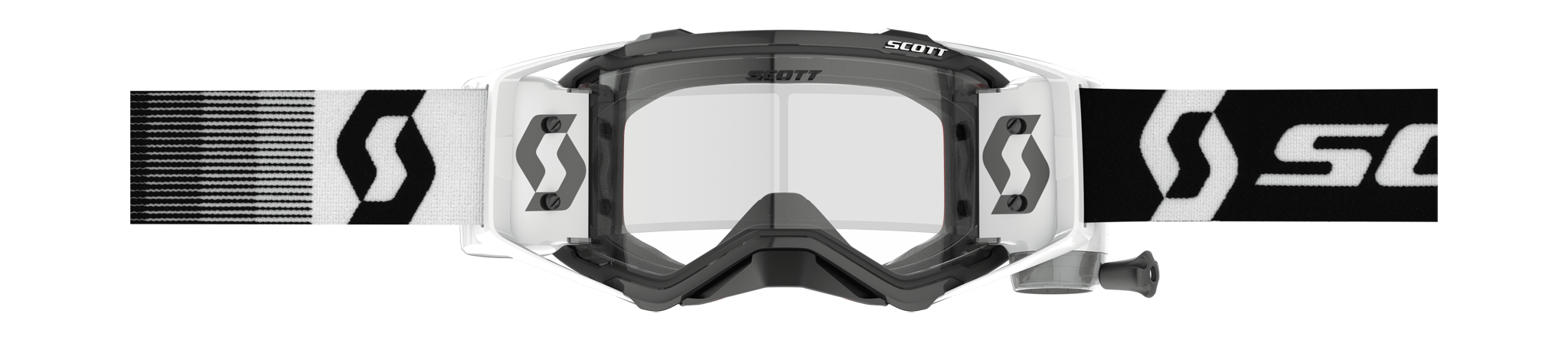 Scott Motocross Goggle Roll-Off Prospect WFS Premium - Black / White - Clear