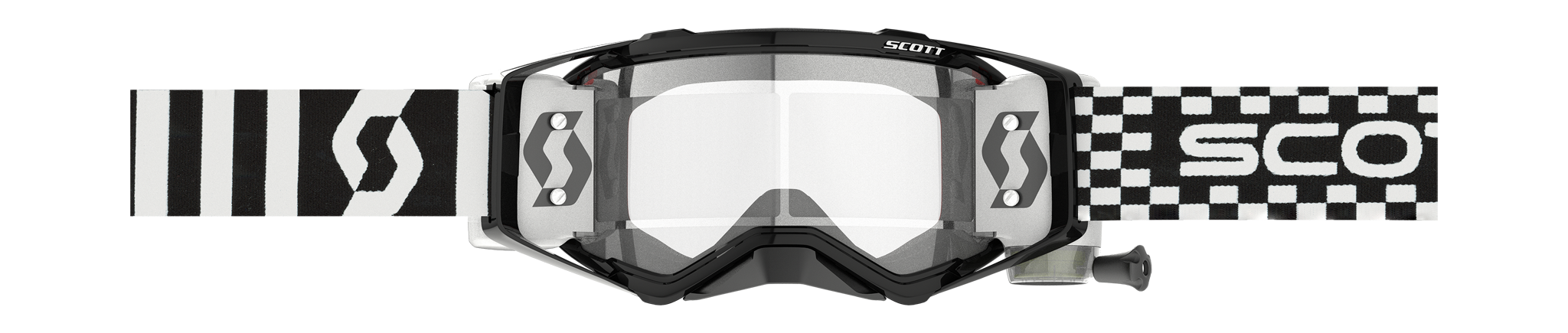 Scott Motocross Goggle Roll-Off Prospect WFS Racing - Black / White - Clear