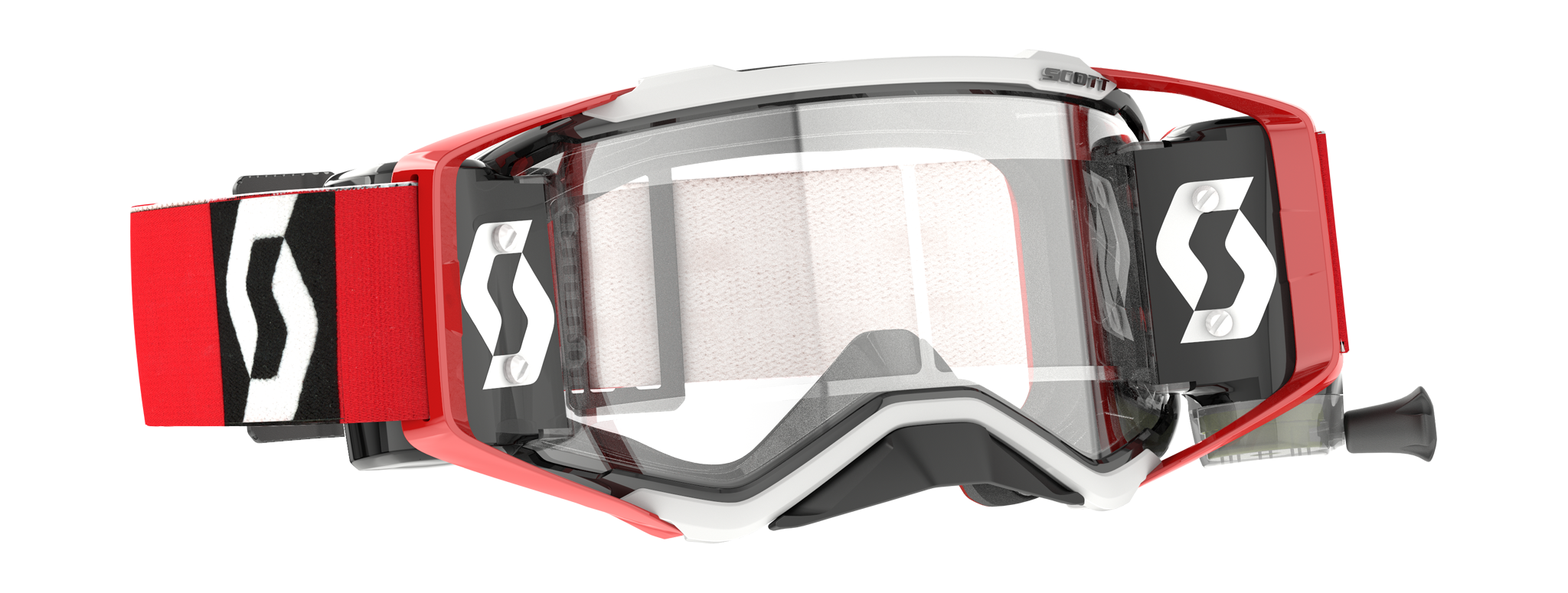 Scott Motocross Goggle Roll-Off Prospect WFS - Red / Black - Clear