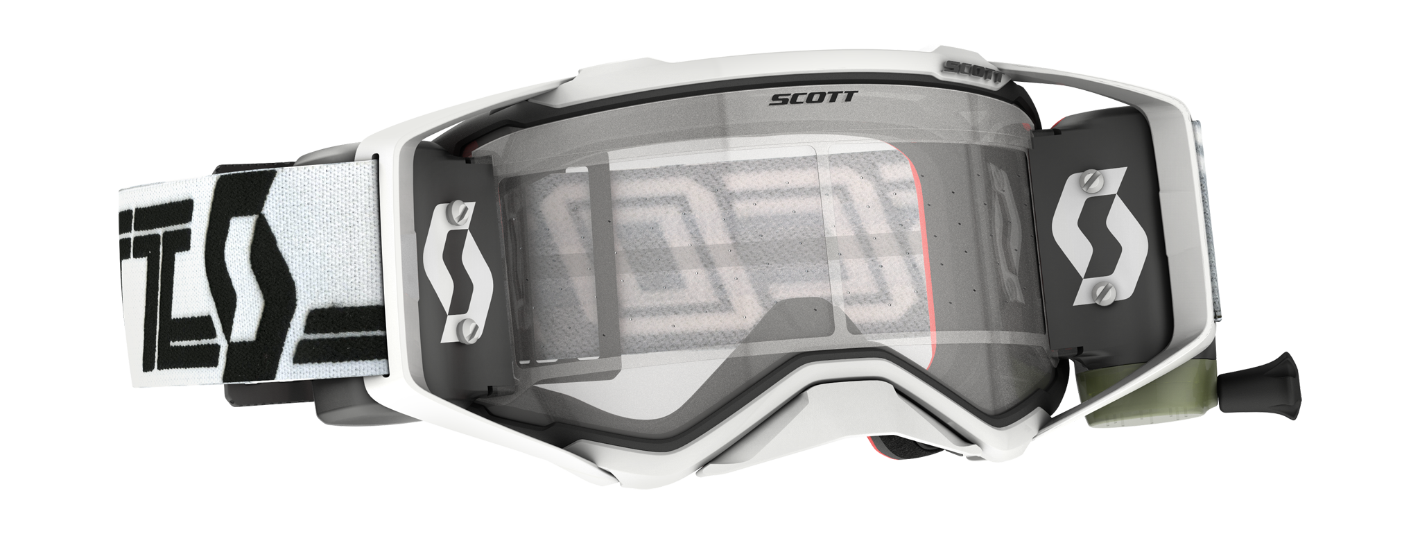 Scott Motocross Goggle Roll-Off Prospect WFS - White / Black - Clear
