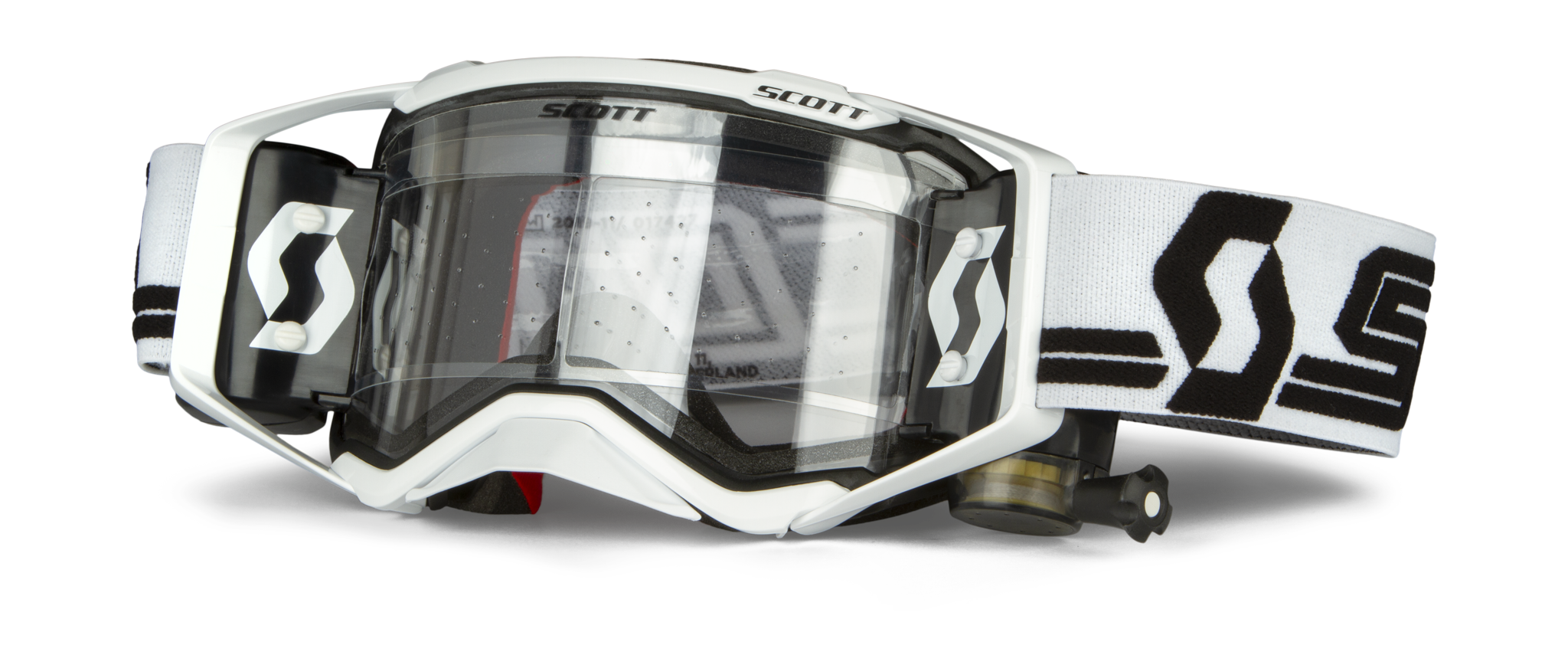 Scott Motocross Goggle Roll-Off Prospect WFS - White / Black - Clear