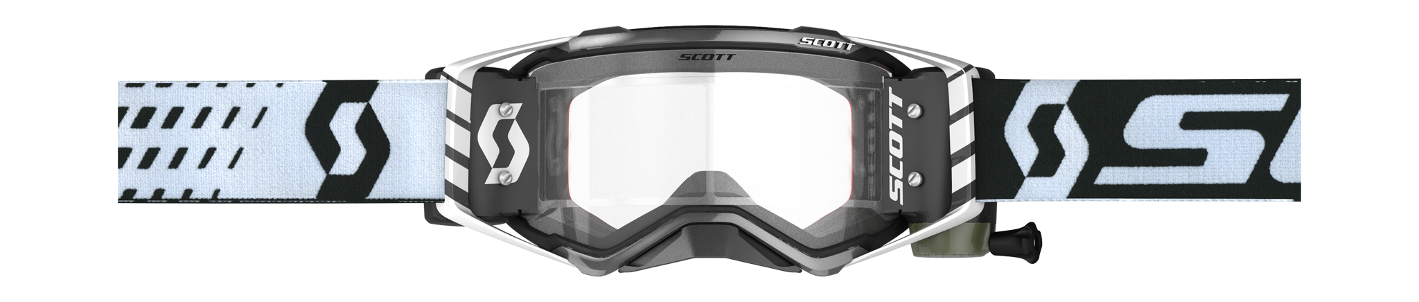 Scott Motocross Goggle Roll-Off Prospect WFS - Black / White - Clear