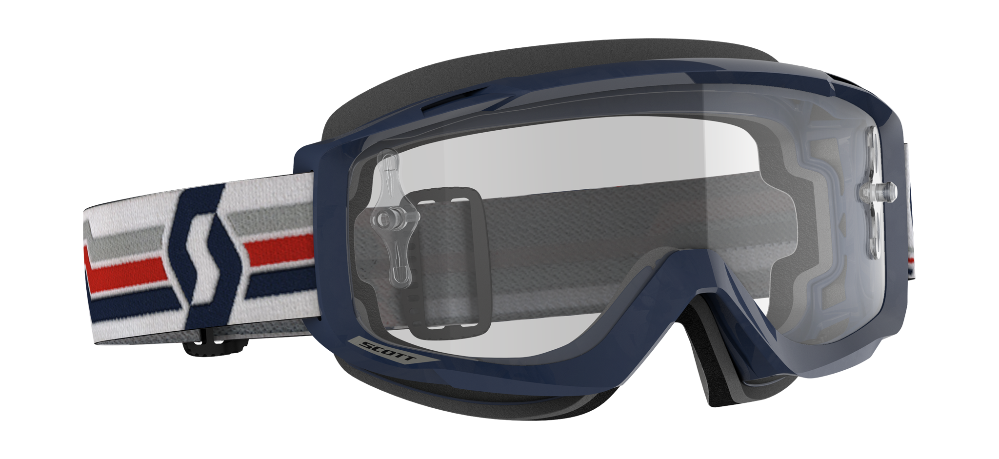 Scott Motocross Goggle Split OTG - Blue / White - Clear