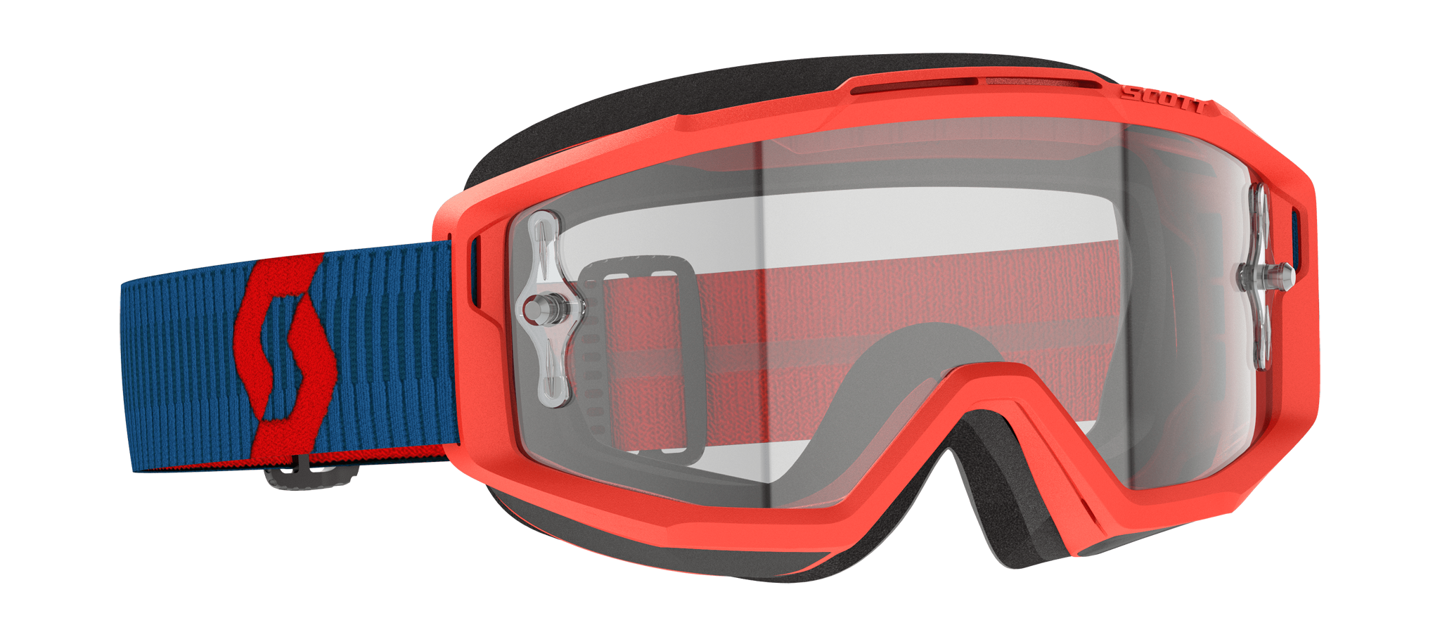 Scott Motocross Goggle Split OTG - Dark Blue / Neon Red - Clear