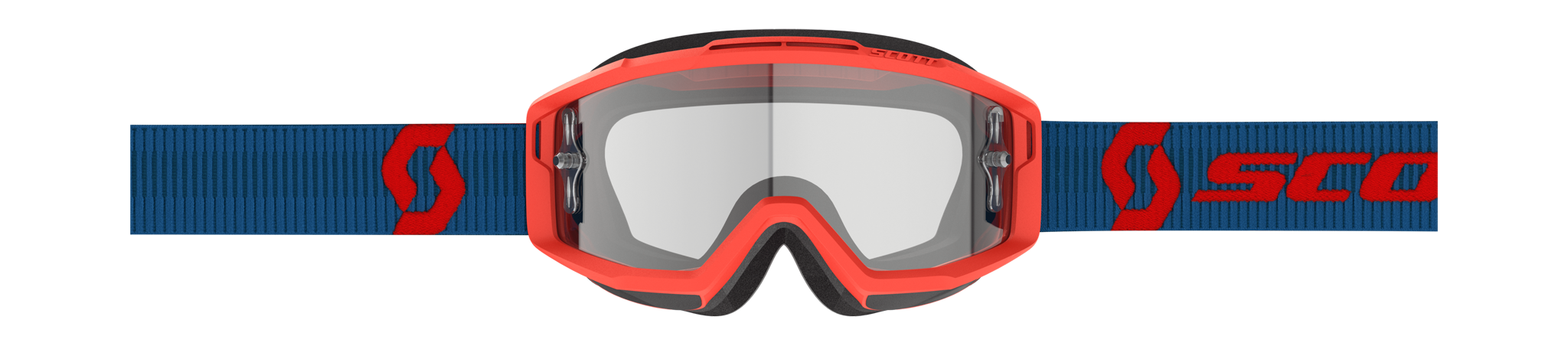 Scott Motocross Goggle Split OTG - Dark Blue / Neon Red - Clear