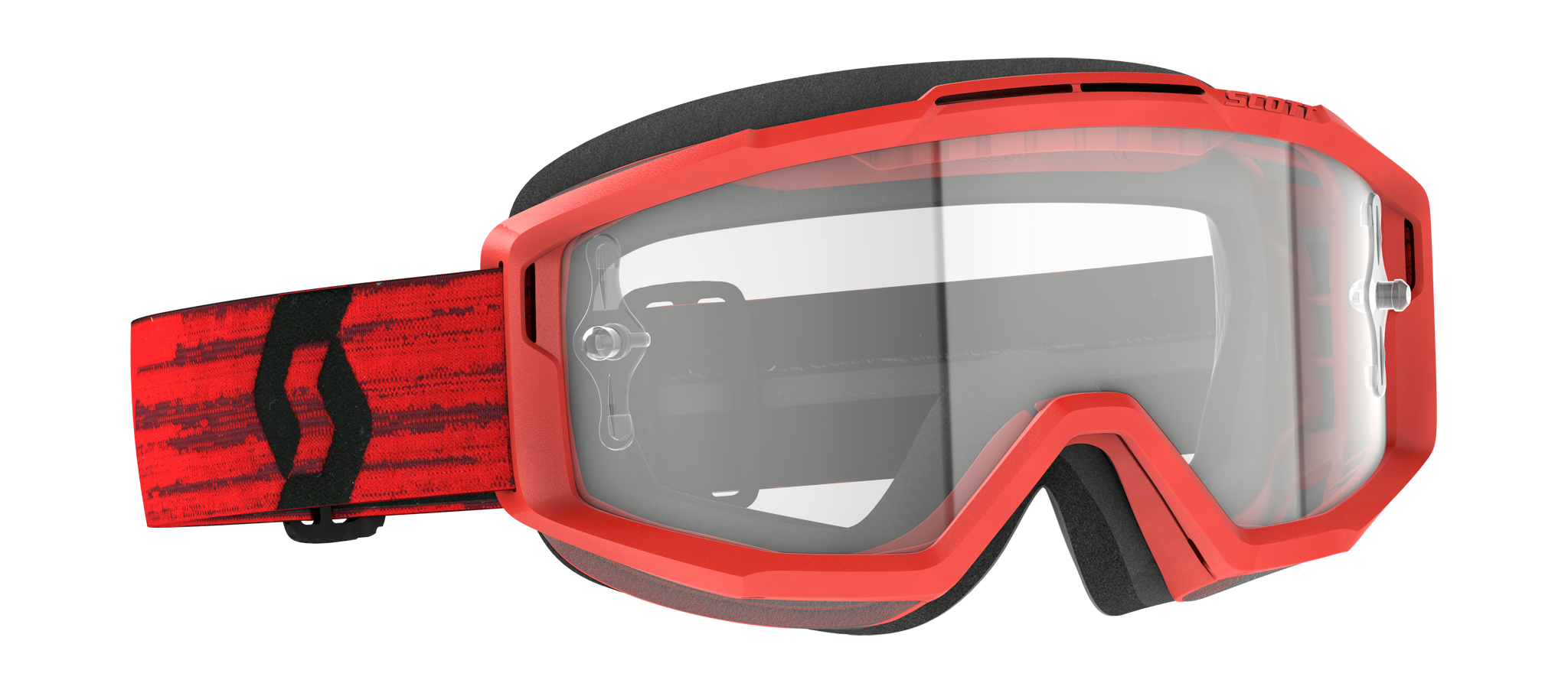 Scott Motocross Goggle Split OTG - Dark Red - Clear