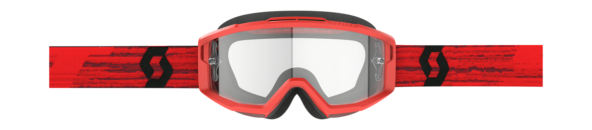 Scott Motocross Goggle Split OTG - Dark Red - Clear