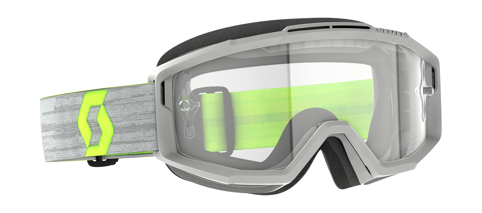 Scott Motocross Goggle Split OTG - Grey / Yellow - Clear