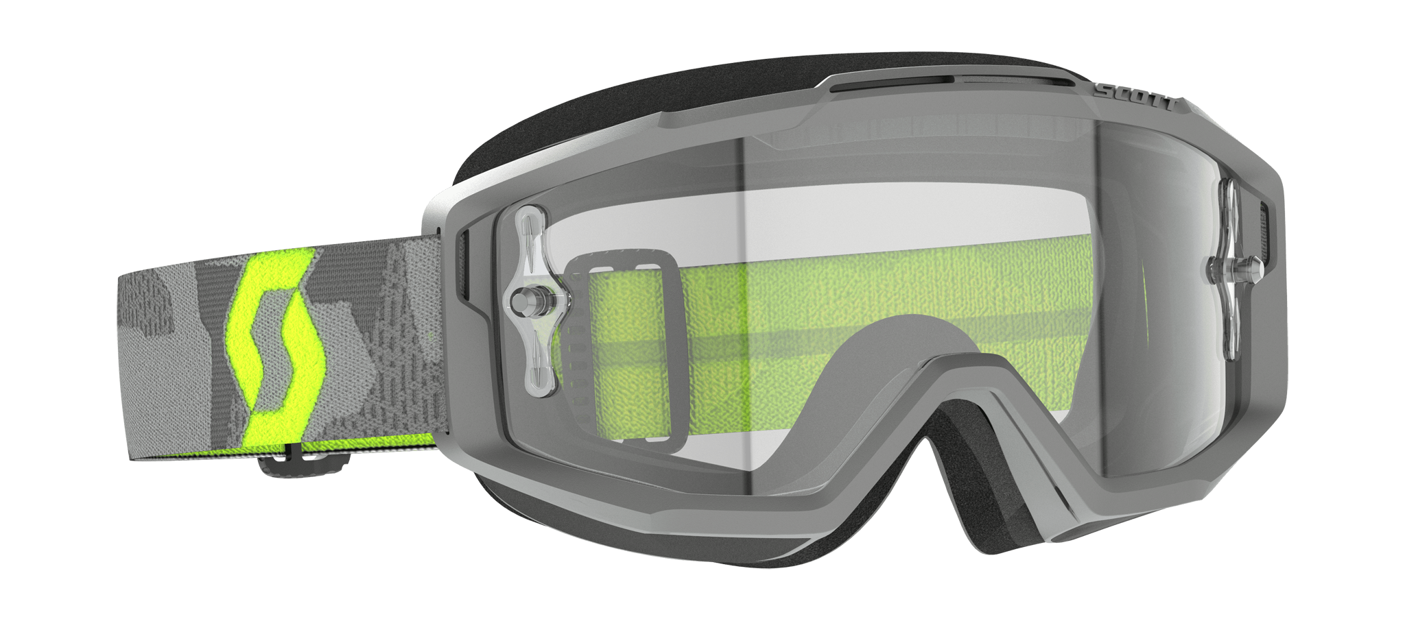 Scott Motocross Goggle Split OTG - Grey / Neon Yellow - Clear