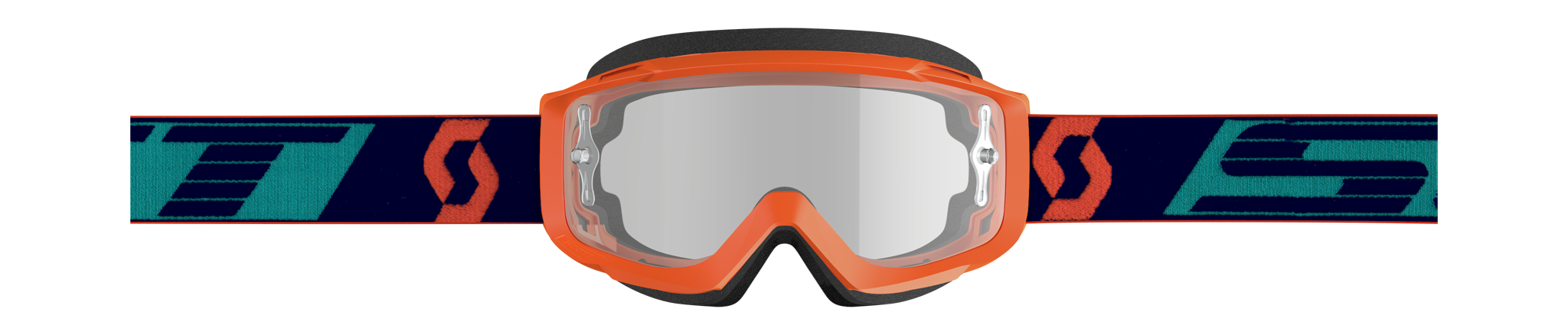 Scott Motocross Goggle Split OTG - Orange / Blue - Clear
