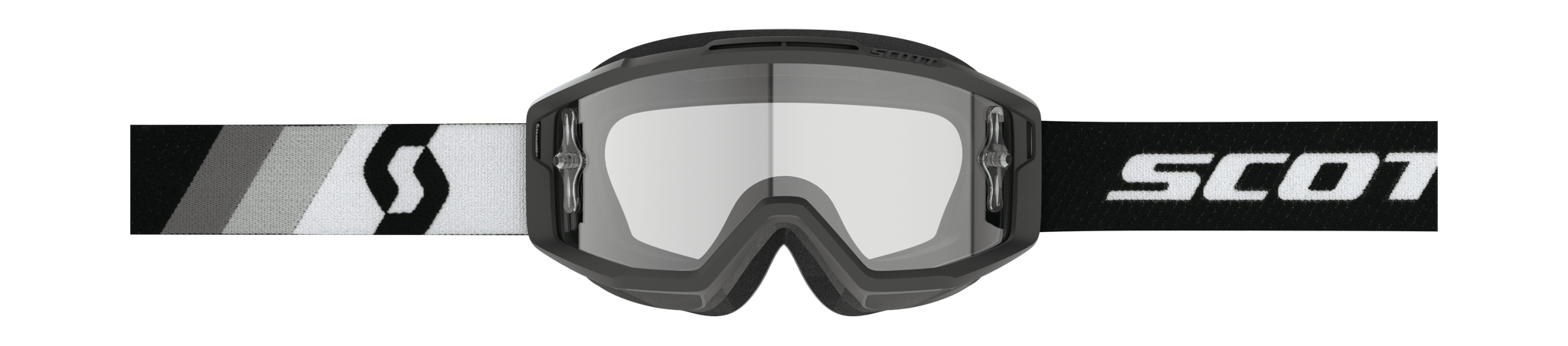Scott Motocross Goggle Split OTG Premium - Black / White - Clear