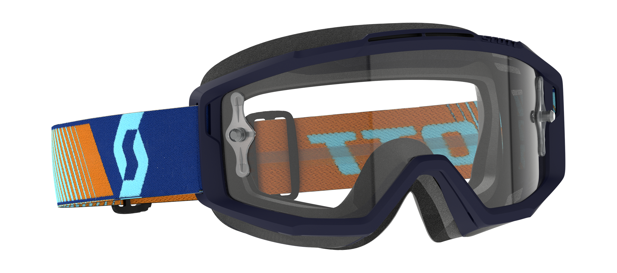 Scott Motocross Goggle Split OTG - Royal Blue / Orange - Clear