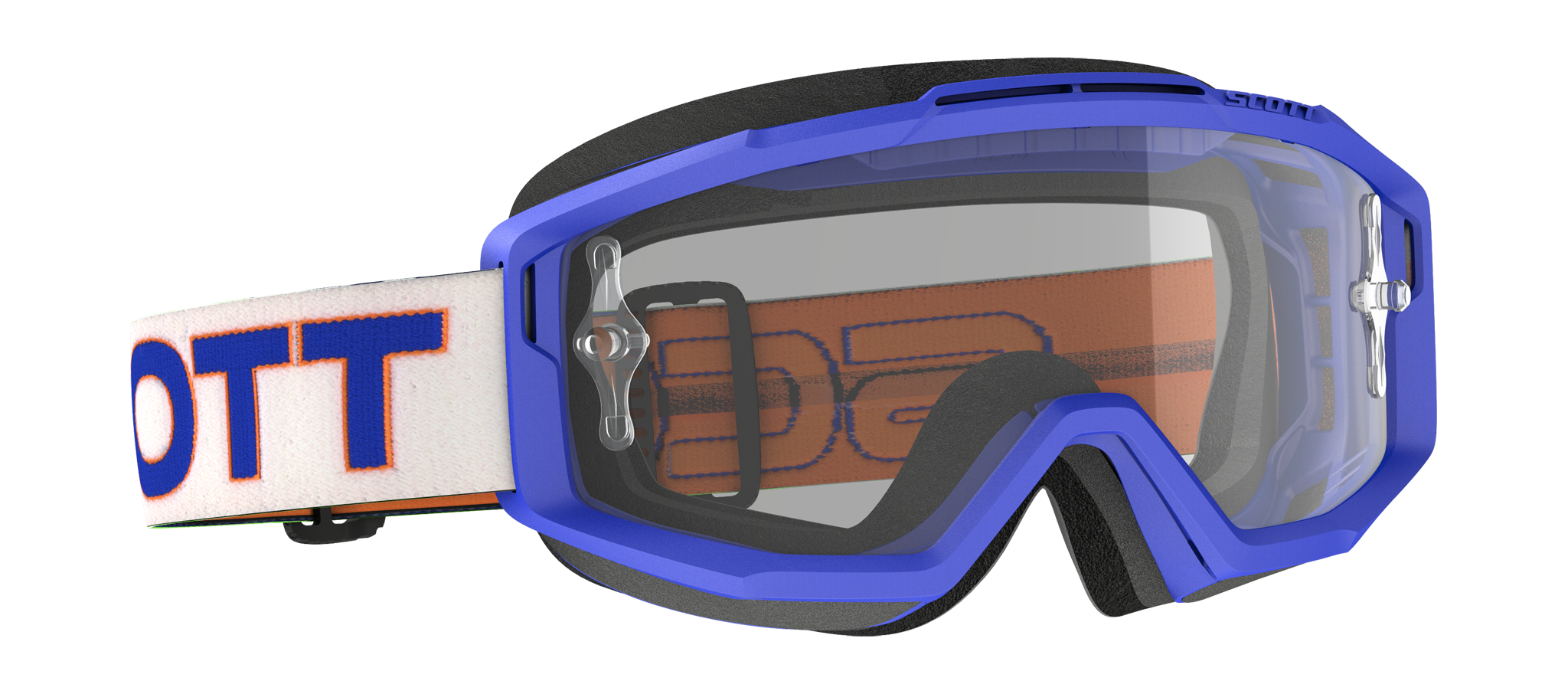 Scott Motocross Goggle Split OTG - White / Blue - Clear