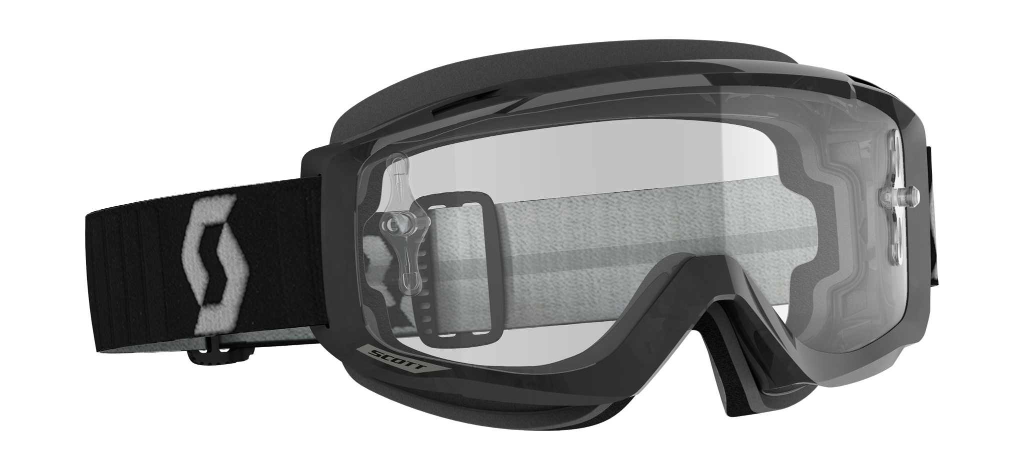 Scott Motocross Goggle Split OTG - Black / Grey - Clear