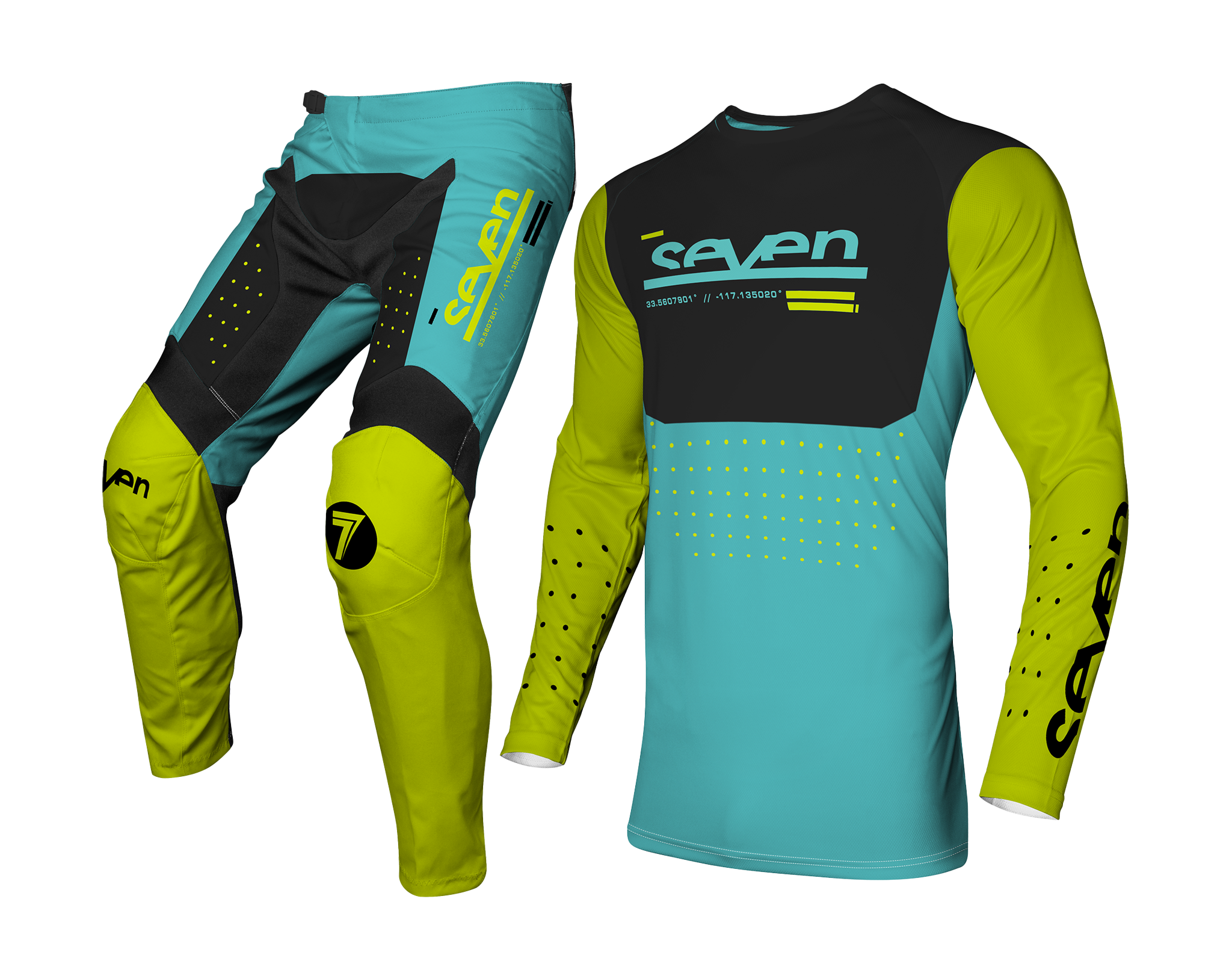 Seven Motocross Gear Vox Aperture - Flo Yellow / Blue
