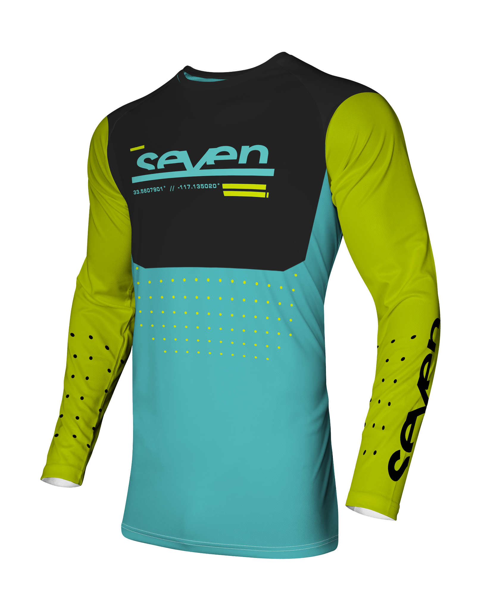 Seven Youth Motocross Jersey Vox Aperture - Flo Yellow / Blue