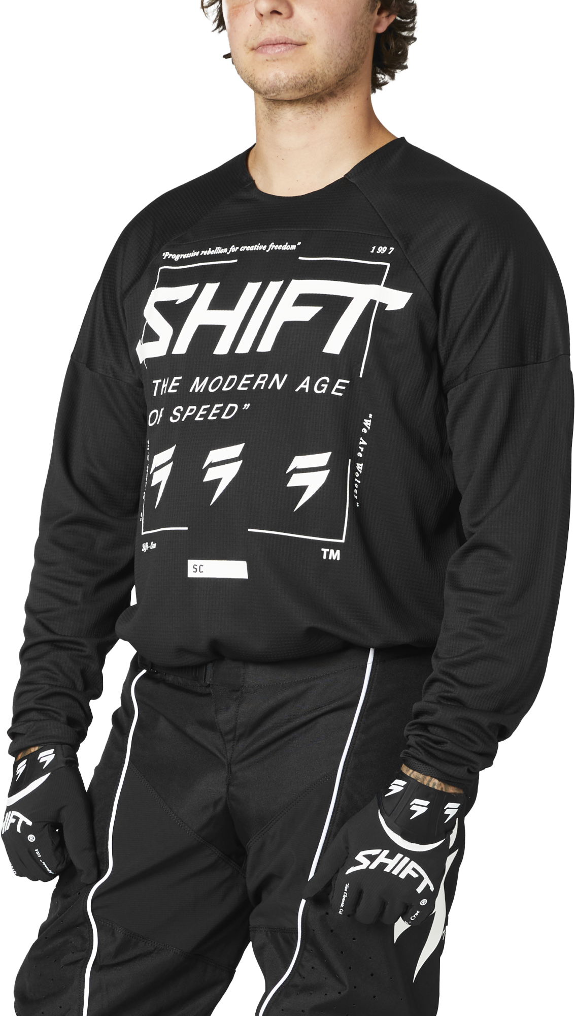 Shift Motocross Jersey WHIT3 Label Bliss - Black / White
