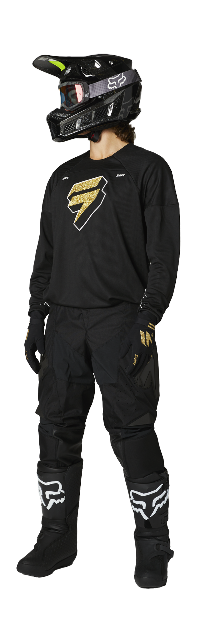 Shift Motocross Gear WHIT3 Label Flak - Black / Gold