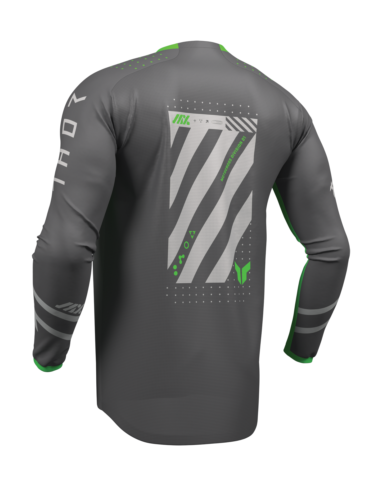 Thor Motocross Jersey 2026 Launchmode Futura - Charcoal / Green