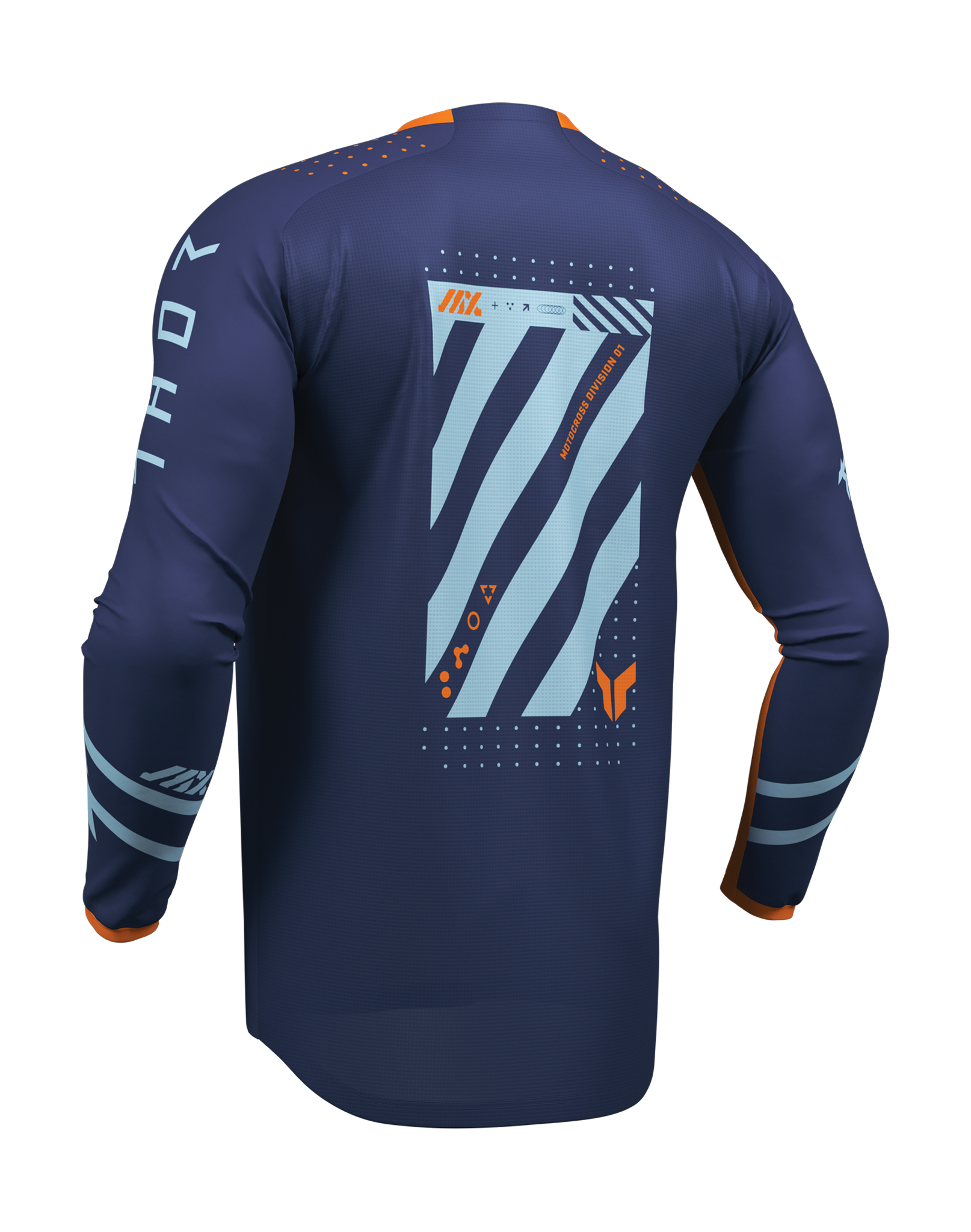 Thor Motocross Jersey 2026 Launchmode Futura - Navy / Orange