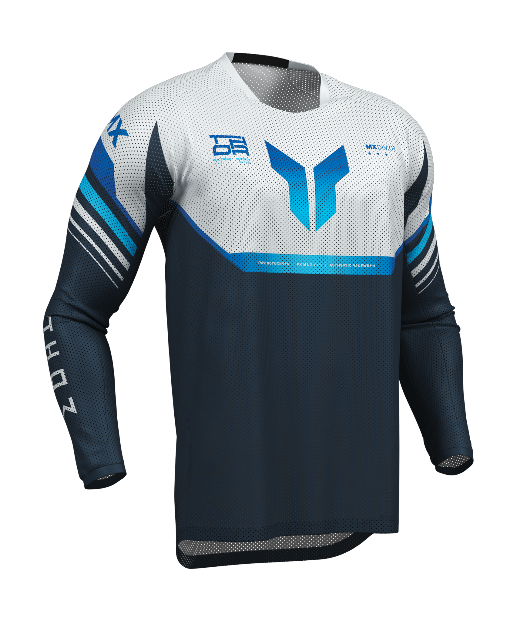 Thor Motocross Jersey 2026 Launchmode Vented Raptor - Midnight / Grey