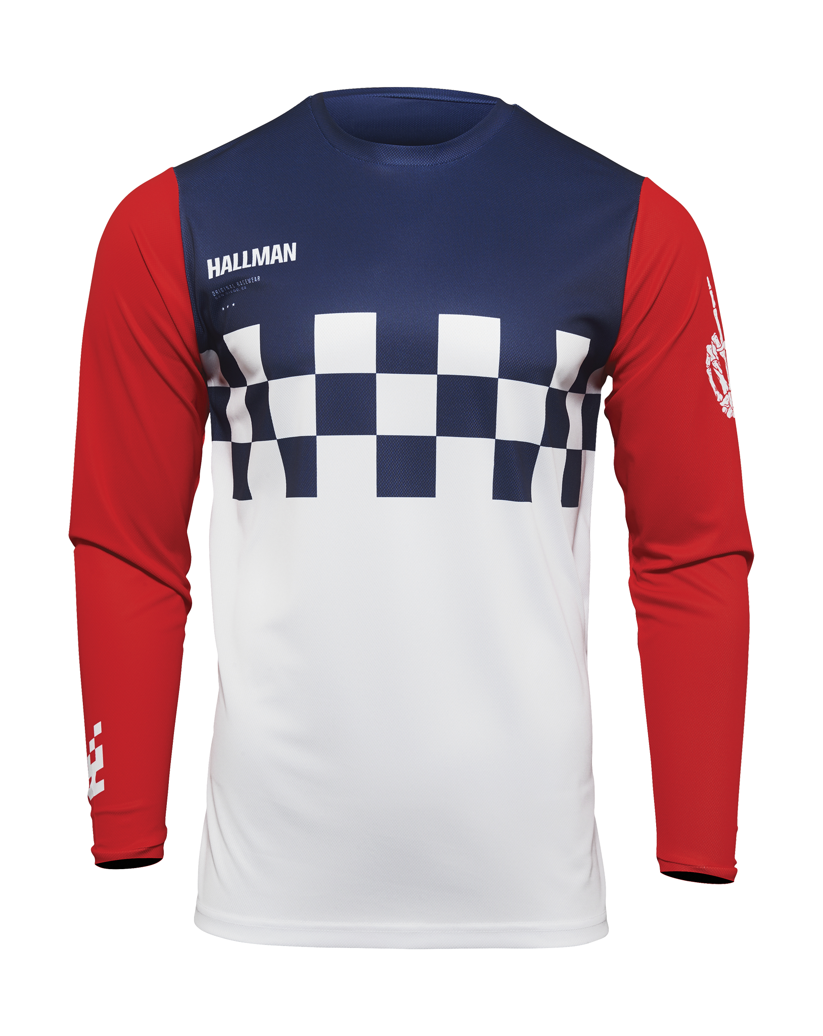 Thor Motocross Jersey Hallman Differ Cheq - White / Red / Blue